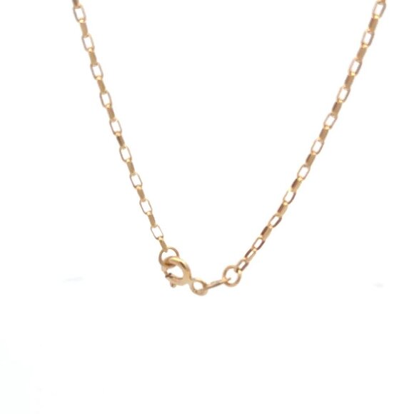 18K Gold Necklace 18" Cable Chain Rose Quartz Flower Pendant - Picture 5 of 7